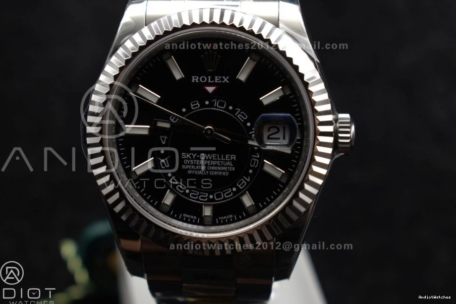 Dial Black Edition SS Best on A 1087 Sky-Dweller 904L SS 1:1 WellDesigned Bracelet 326934 ZF 0301